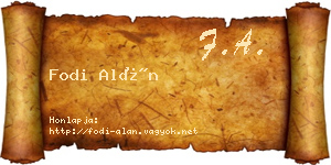 Fodi Alán névjegykártya